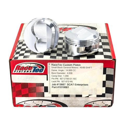 RaceTec SB Chevy Dome Piston Set | 4.030" Bore 3.625" Stroke