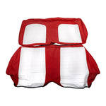 65-67 Mustang Coupe Classic™ Rear Seat Cover | Red Vinyl & White Vinyl